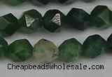 CNG7337 15.5 inches 10mm faceted nuggets moss agate beads