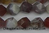 CNG7347 15.5 inches 10mm faceted nuggets botswana agate beads