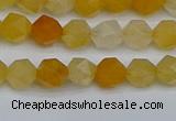 CNG7355 15.5 inches 6mm faceted nuggets yellow jade beads