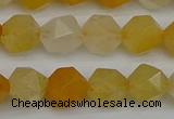 CNG7356 15.5 inches 8mm faceted nuggets yellow jade beads