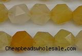 CNG7357 15.5 inches 10mm faceted nuggets yellow jade beads