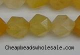 CNG7358 15.5 inches 12mm faceted nuggets yellow jade beads