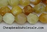 CNG7366 15.5 inches 8mm faceted nuggets yellow opal beads