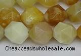 CNG7367 15.5 inches 10mm faceted nuggets yellow opal beads