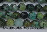 CNG7385 15.5 inches 6mm faceted nuggets African turquoise beads