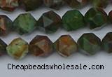 CNG7390 15.5 inches 6mm faceted nuggets green opal beads