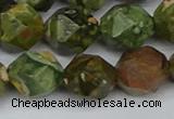 CNG7398 15.5 inches 12mm faceted nuggets rhyolite gemstone beads