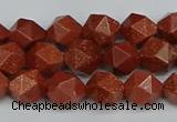 CNG7401 15.5 inches 8mm faceted nuggets goldstone beads