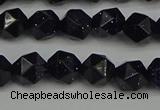 CNG7406 15.5 inches 8mm faceted nuggets blue goldstone beads