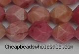 CNG7422 15.5 inches 10mm faceted nuggets rhodochrosite beads