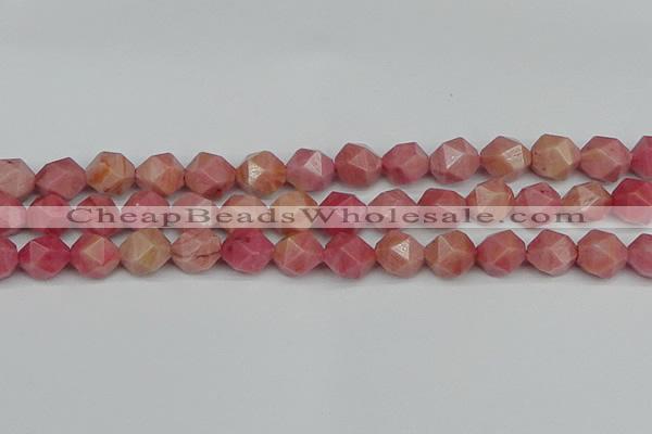 CNG7422 15.5 inches 10mm faceted nuggets rhodochrosite beads