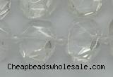 CNG7450 12*16mm - 15*20mm faceted freeform white crystal beads