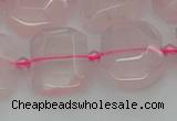 CNG7451 12*16mm - 15*20mm faceted freeform rose quartz beads