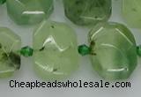 CNG7452 12*16mm - 15*20mm faceted freeform prehnite beads