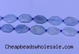 CNG7511 15.5 inches 25*35mm - 30*40mm faceted freeform aquamarine beads