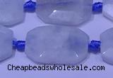 CNG7520 15.5 inches 18*25mm - 25*35mm faceted freeform aquamarine beads