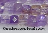 CNG7658 15.5 inches 8*8mm faceted nuggets ametrine beads