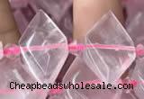 CNG7701 13*20mm - 15*25mm faceted freeform rose quartz beads