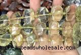 CNG7752 13*18mm - 15*25mm faceted freeform lemon quartz beads