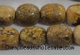 CNG776 15.5 inches 13*18mm nuggets picture jasper beads wholesale