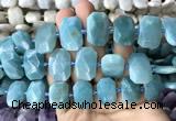 CNG7770 13*18mm - 15*25mm faceted freeform amazonite beads