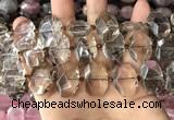 CNG7779 13*18mm - 15*25mm faceted freeform smoky quartz beads