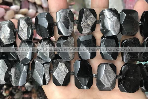 CNG7790 13*18mm - 15*25mm faceted freeform hypersthene beads