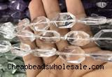 CNG7800 13*18mm - 18*25mm faceted freeform white crystal beads