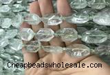 CNG7803 13*18mm - 18*25mm faceted freeform green quartz beads