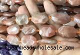 CNG7810 13*18mm - 18*25mm faceted freeform orange moonstone beads