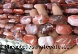 CNG7816 13*18mm - 18*25mm faceted freeform red agate beads