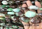 CNG7817 13*18mm - 18*25mm faceted freeform Australia chrysoprase beads