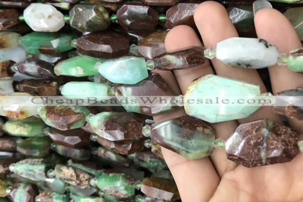 CNG7817 13*18mm - 18*25mm faceted freeform Australia chrysoprase beads