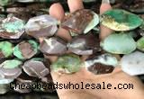 CNG7832 20*28mm - 25*35mm faceted freeform Australia chrysoprase beads