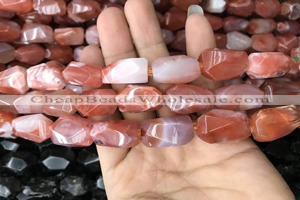 CNG7841 15*20mm - 18*25mm faceted nuggets red agate beads