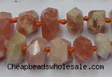 CNG7853 15.5 inches 6*10mm - 8*12mm faceted nuggets sunstone beads