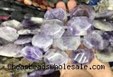 CNG7865 22*30 - 28*35mm faceted freeform lavender amethyst beads