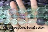 CNG7890 13*18mm - 18*25mm faceted freeform fluorite beads