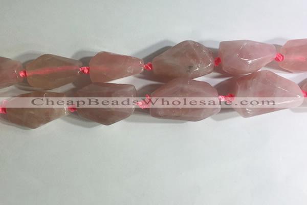 CNG7951 15.5 inches 15*25mm - 20*40mm nuggets rose quartz beads