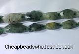 CNG7954 15.5 inches 15*25mm - 20*40mm nuggets green rutilated quartz beads