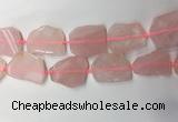 CNG7971 25*30mm - 35*45mm freeform rose quartz slab beads