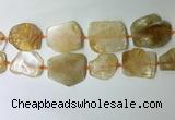 CNG7972 25*30mm - 35*45mm freeform citrine slab beads