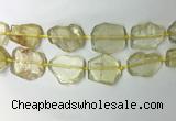 CNG7973 25*30mm - 35*45mm freeform lemon quartz slab beads