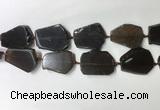 CNG7977 25*30mm - 35*45mm freeform smoky quartz slab beads