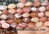 CNG7994 12*16mm - 13*18mm faceted nuggets pink Botswana agate beads