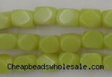 CNG805 15.5 inches 8*12mm faceted nuggets lemon jade beads