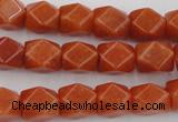 CNG811 15.5 inches 9*12mm faceted nuggets red aventurine beads