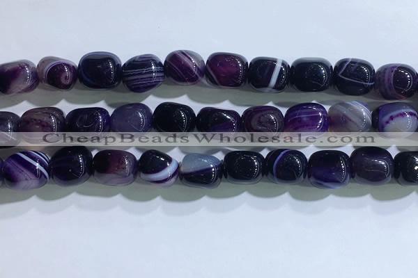 CNG8132 15.5 inches 8*12mm nuggets striped agate beads wholesale