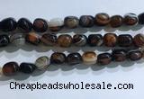 CNG8143 15.5 inches 8*12mm nuggets striped agate beads wholesale