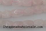 CNG815 15.5 inches 8*12mm faceted nuggets rose quartz beads